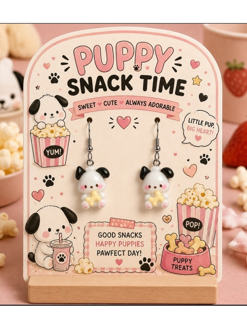 Kawaii Sanrio Hello Kitty Pochacco Puppy Dog Hypoallergenic Dangle Earrings